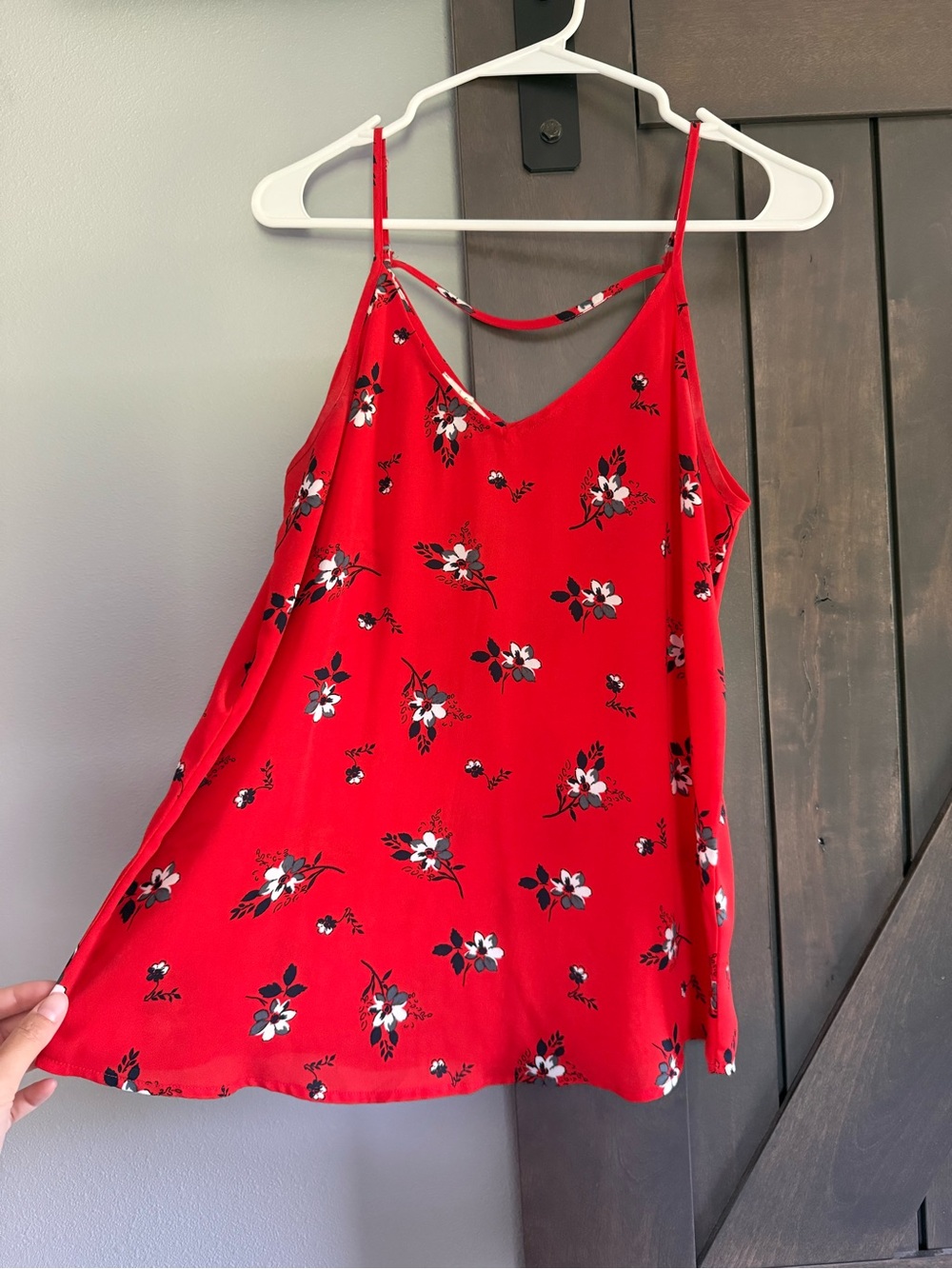 Red Floral Maurice’s tank top